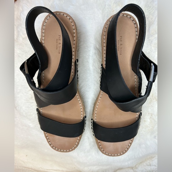 Rag & Bone August Espadrille in suede upper & leather lining sandals Sz-9.5. D - Picture 8 of 14